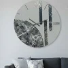 Orologi Da Parete Moderni-Selezionato da Mazzolaluce Grande orologio tondo da parete 80cm resina effetto marmo argento