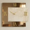 Orologi Da Parete Moderni-Selezionato da Mazzolaluce Grande orologio 100x110 da parete specchio bronzo marmo laminato