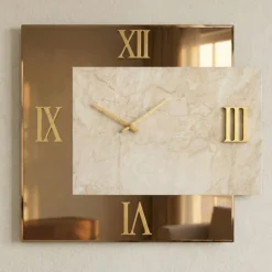 Orologi Da Parete Moderni-Selezionato da Mazzolaluce Grande orologio 100x110 da parete specchio bronzo marmo laminato