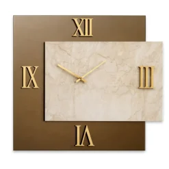 Orologi Da Parete Moderni-Selezionato da Mazzolaluce Grande orologio 100x110 da parete specchio bronzo marmo laminato