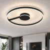 Plafoniere Moderne-Selezionato da Mazzolaluce Grande plafoniera 80 cm nera moderna per soggiorno led 57w cct 2700k 3000k 4000k dimmerabile