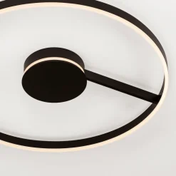 Plafoniere Moderne-Selezionato da Mazzolaluce Grande plafoniera 80 cm nera moderna per soggiorno led 57w cct 2700k 3000k 4000k dimmerabile
