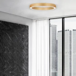 Plafoniere Moderne-Selezionato da Mazzolaluce Grande plafoniera 80 cm oro anello led 59w cct 2700k a 4000k dimmerabile telecomando app