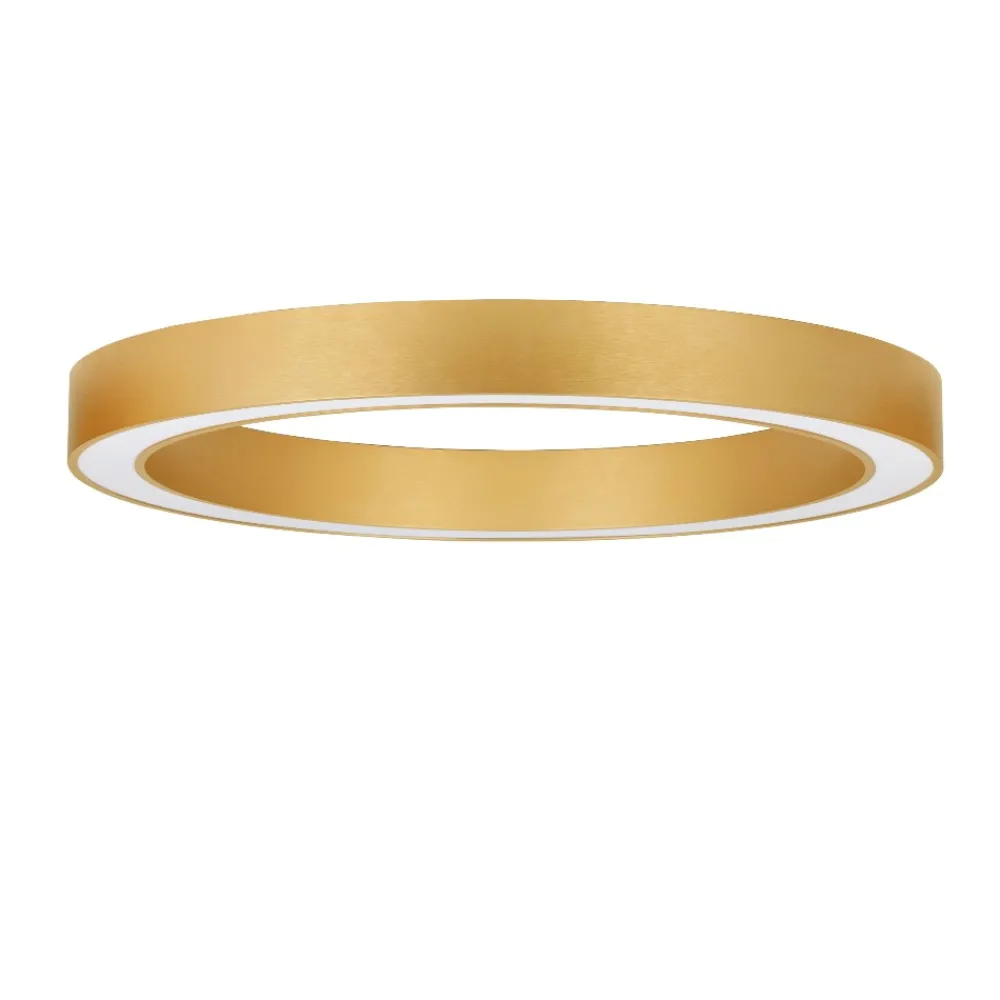 Plafoniere Moderne-Selezionato da Mazzolaluce Grande plafoniera 80 cm oro anello led 59w cct 2700k a 4000k dimmerabile telecomando app