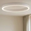 Plafoniere Moderne-Selezionato da Mazzolaluce Grande plafoniera da soffitto bianca moderna cerchio anello led 3000k 100 cm