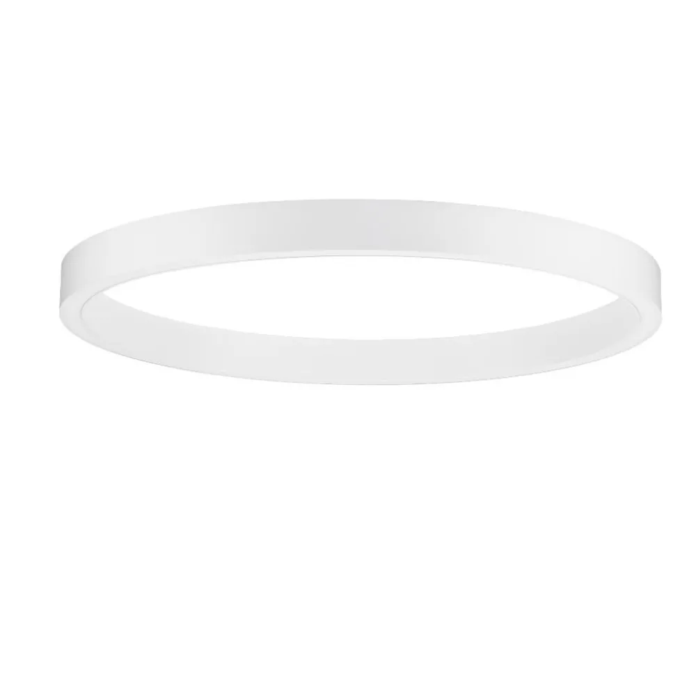 Plafoniere Moderne-Selezionato da Mazzolaluce Grande plafoniera da soffitto bianca moderna cerchio anello led 3000k 100 cm