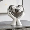 Soprammobili Moderni-Bongelli Preziosi Grande scultura mani cuore argento h31