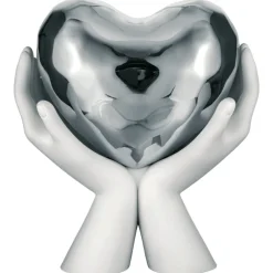 Soprammobili Moderni-Bongelli Preziosi Grande scultura mani cuore argento h31