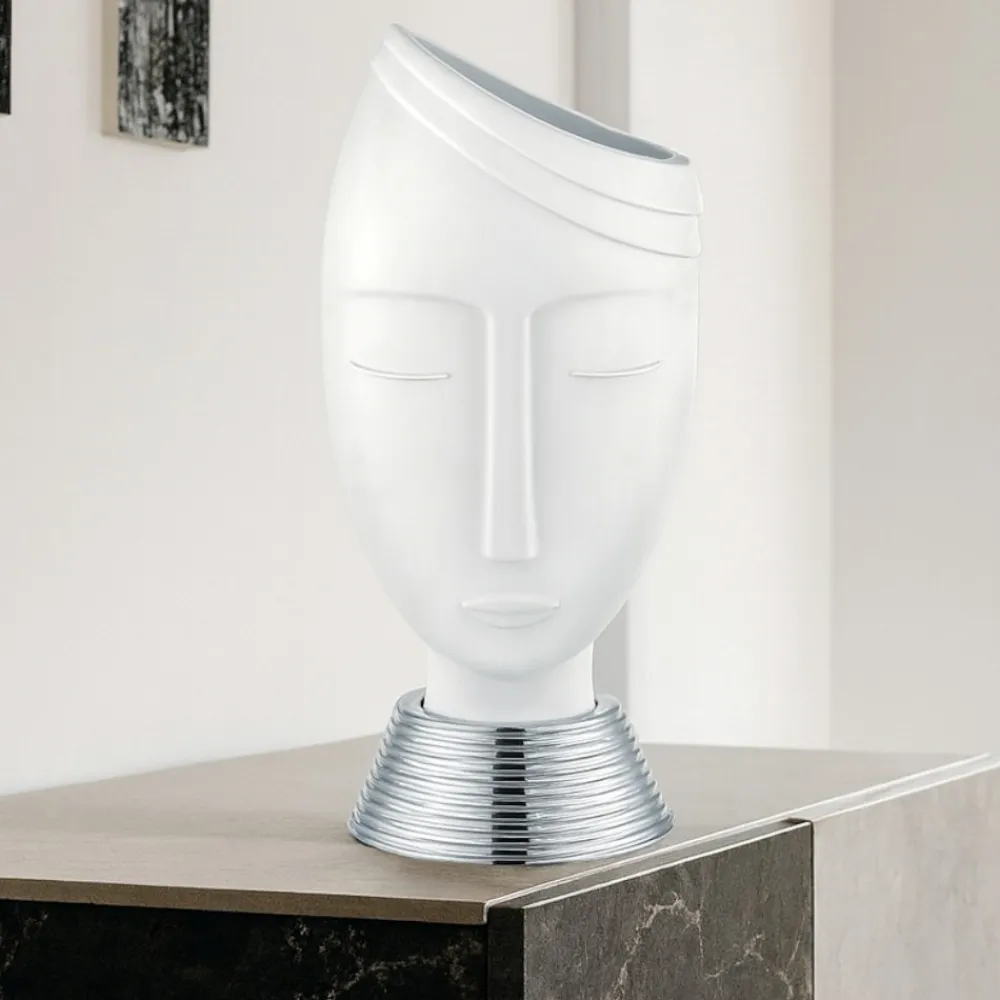 Soprammobili Moderni-Bongelli Preziosi Grande scultura vaso testa uomo h45 base argento