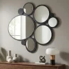 Specchi Da Parete-Selezionato da Mazzolaluce Grande specchio da parete nero cerchi 90x79 design moderno