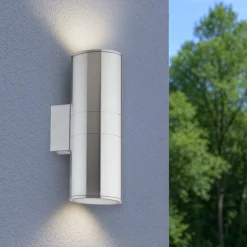 Applique Da Esterno-Ideal Lux Gun ap2 big applique da esterno grigio