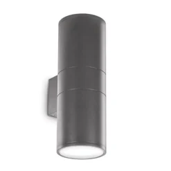 Applique Da Esterno-Ideal Lux Gun ap2 big applique da esterno cilindro antracite luce sopra sotto