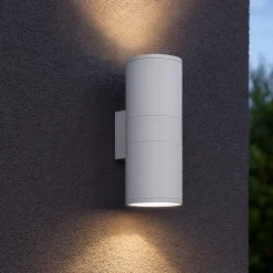 Applique Da Esterno-Ideal Lux Gun ap2 big applique per esterno ip44 cilindro bianco luce up&down