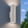Applique Da Esterno-Ideal Lux Gun ap2 small applique da esterno tubolare grigio 2 luci