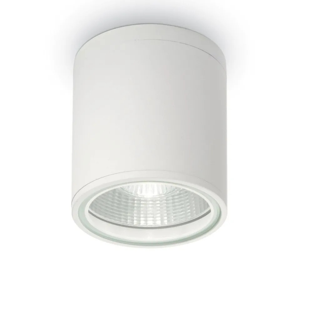 Faretti Da Esterno-Ideal Lux Gun pl1 faretto da soffitto per esterno cilindro bianco ip44 gu10