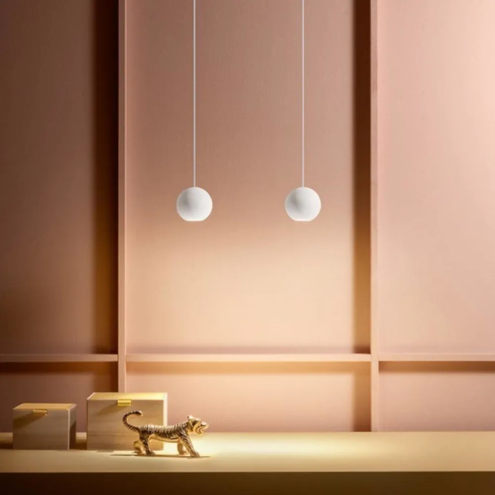 Lampade A Sospensione-Gea Luce Guya lampada a sospensione sfera bianca led 3000k