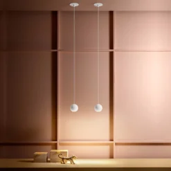 Lampade A Sospensione-Gea Luce Guya lampada a sospensione bianca da incasso led 3000k