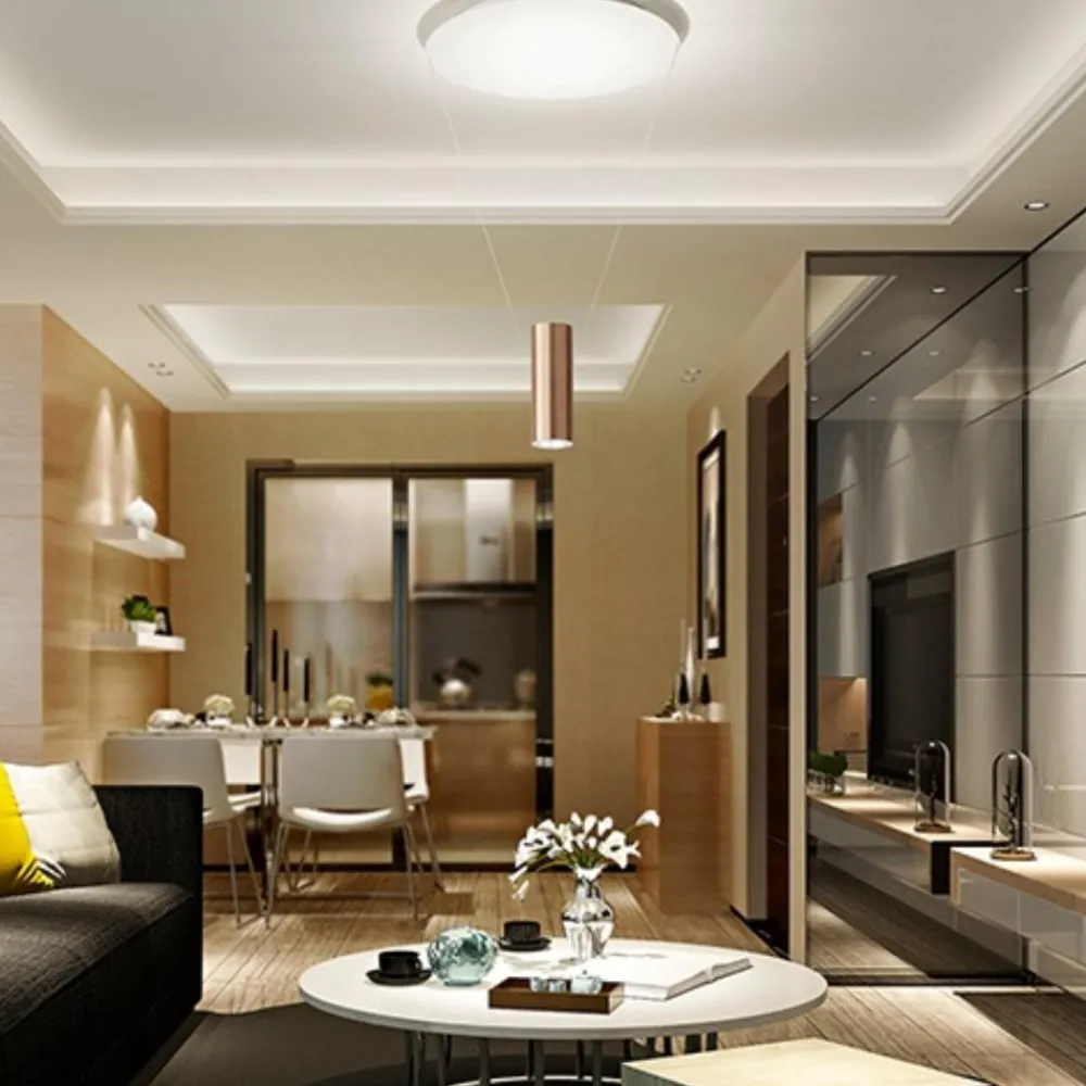 Plafoniere Moderne-Perenz Illuminazione Hang plafoniera bianco cilindro oro bronzato led 36w 3000k