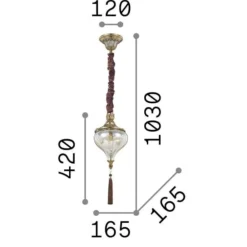 Lampade A Sospensione-Ideal Lux Harem sp1 lampada sospensione metallo brunito vetro ambrato