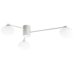 Plafoniere Moderne-Ideal Lux Hermes pl3 d90 plafoniera moderna tre vetri bianchi per salotto