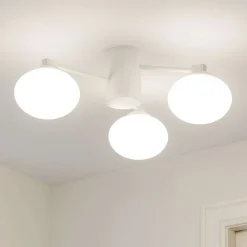 Plafoniere Moderne-Ideal Lux Hermes pl3 d60 plafoniera tre luci bianca per soggiorno