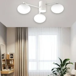 Plafoniere Moderne-Ideal Lux Hermes pl3 d60 plafoniera tre luci bianca per soggiorno