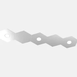 Plafoniere Moderne-Top Light Hexagon plafoniera led toplight 3 luci + 2 piastre colore grigio