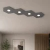 Plafoniere Moderne-Top Light Hexagon plafoniera 4 luci led toplight moderna metallo grigio antracite