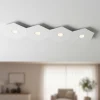 Plafoniere Moderne-Top Light Hexagon plafoniera per cucina moderna 4 luci bianca design toplight rettangolare