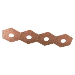 Plafoniere Moderne-Top Light Hexagon plafoniera toplight rettangolare 4 luci metallo foglia rame per cucina