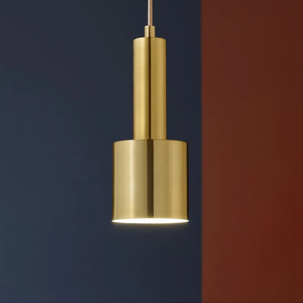 Lampade A Sospensione-Ideal Lux Holly sp1 lampada a sospensione cilindro ottone satinato