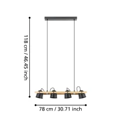 Lampadari Cucina-Eglo Hornwood z lampadario da cucina orientabile led rgb da 2700k a 6500k