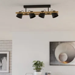 Plafoniere Moderne-Eglo Hornwood z plafoniera smart da cucina con 4 faretti led rgb da 2700k a 6500k