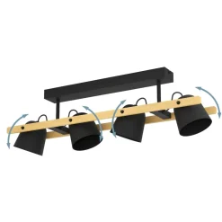 Plafoniere Moderne-Eglo Hornwood z plafoniera smart da cucina con 4 faretti led rgb da 2700k a 6500k