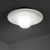 Plafoniere Moderne-Perenz Illuminazione Huevo perenz plafoniera di cemento bianca tonda sfera in vetro