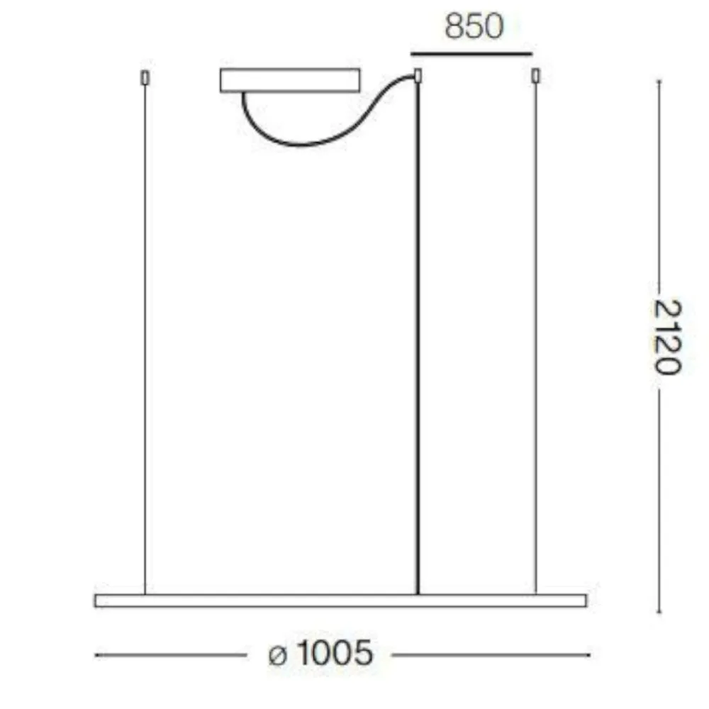 Lampadari Moderni-Ideal Lux Hulahoop sp d100 lampadario anello led 46w 3000k