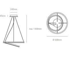 Lampadari Moderni-Vivida International Hurricane vivida lampadario moderno led 60w 3000k dimmerabile