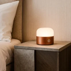 Abat Jour-Ideal Lux abat jour lampada da comocino mignon tl led dimmerabile rame fp