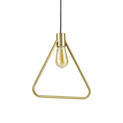 Lampade A Sospensione-Ideal Lux abc sp1 triangle lampada a sospensione triangolo oro ottone pendente