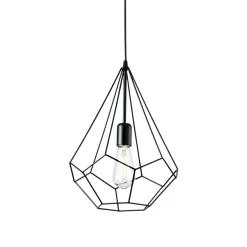 Lampade A Sospensione-Ideal Lux ampolla-3 sp1 nero lampada a sospensione per isola