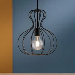 Lampade A Sospensione-Ideal Lux ampolla-1 sp1 nero lampada a sospensione per soggiorno