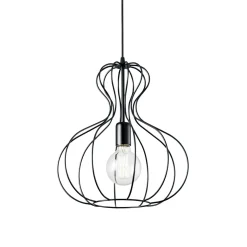 Lampade A Sospensione-Ideal Lux ampolla-1 sp1 nero lampada a sospensione per soggiorno