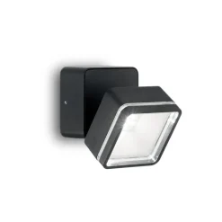 Applique Da Esterno-Ideal Lux applique da esterno ip54 orientabile nera led 4000k