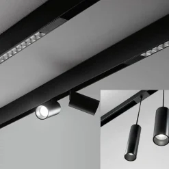 Illuminazione A Binario-Ideal Lux arca binario profilo a plafone 3mt monofase nero per faretti led