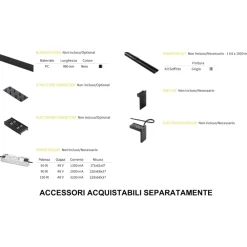 Illuminazione A Binario-Ideal Lux arca binario profilo a plafone 3mt monofase nero per faretti led