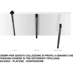 Illuminazione A Binario-Ideal Lux arca binario profilo a plafone 3mt monofase nero per faretti led