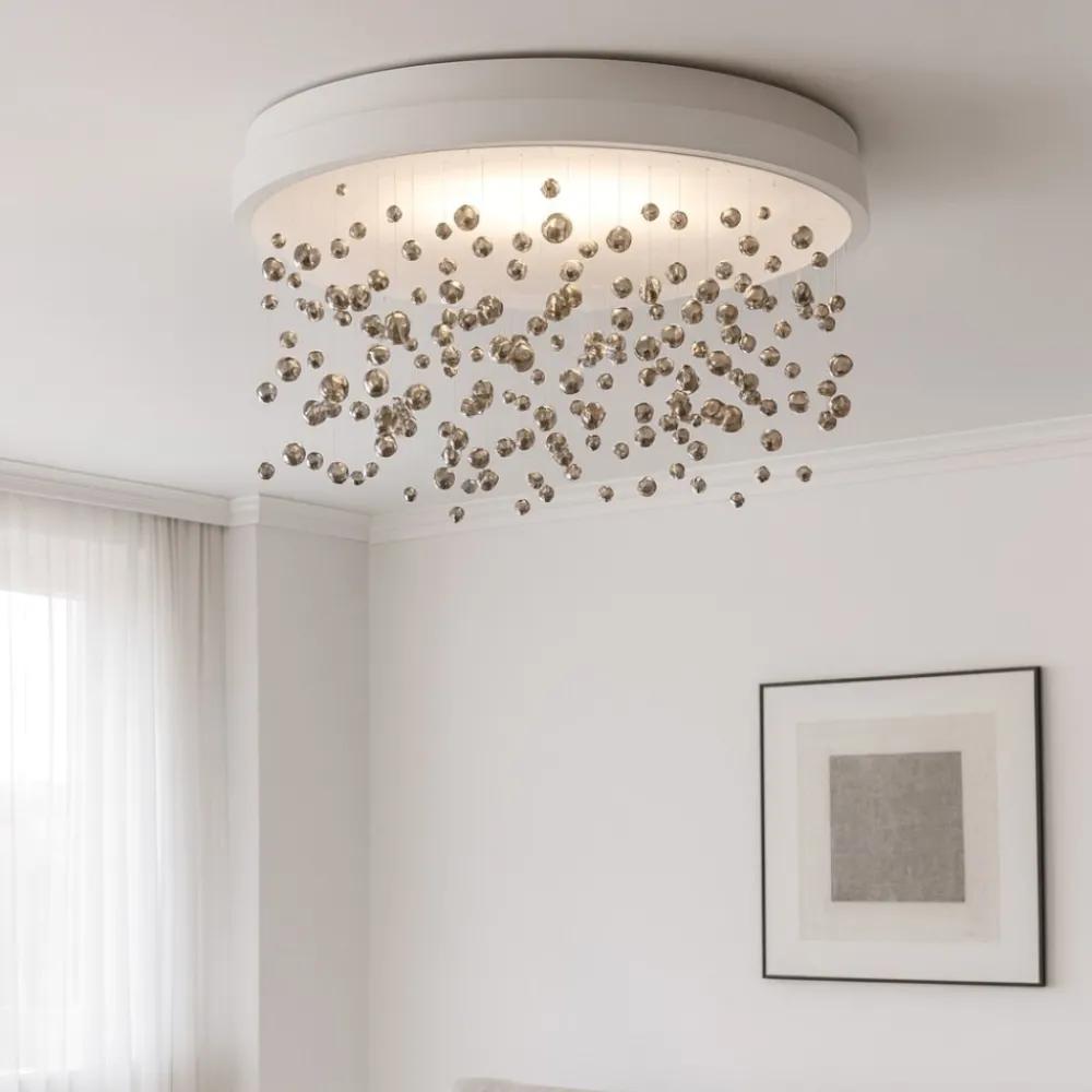 Plafoniere Moderne-Ideal Lux armony pl d50 plafoniera led 55w 3000k pendenti vetro 50cm