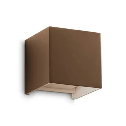 Applique Da Esterno-Ideal Lux atom ap d10 applique cubo da esterno marrone orientabile led 12w 3000k