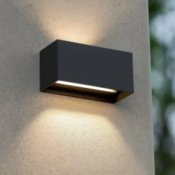 Applique Da Esterno-Ideal Lux atom ap d20 applique da esterno rettangolare antracite led 3000k