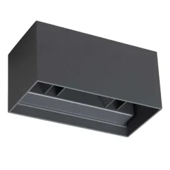 Applique Da Esterno-Ideal Lux atom ap d20 applique da esterno rettangolare antracite led 3000k